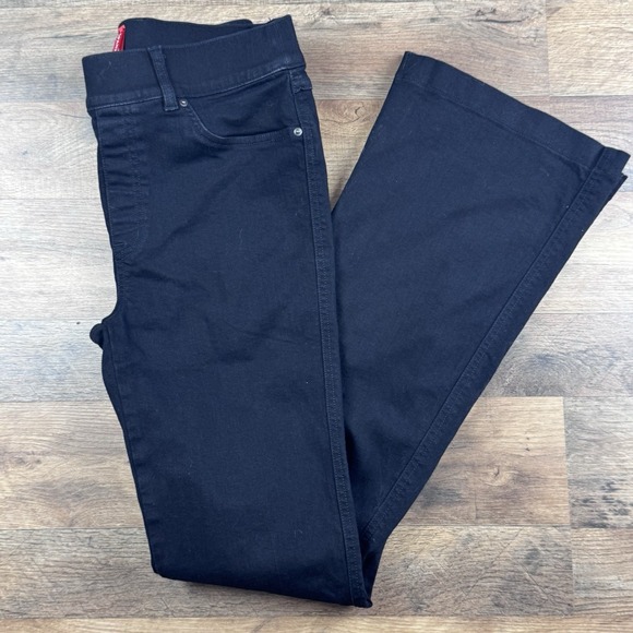 SPANX Denim - Spanx EveryWear Flare Jeans Womens Pull On Long 70s Clean Black